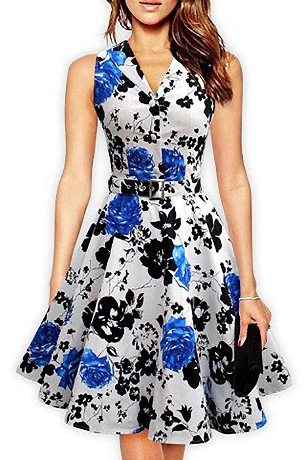Sleeveless Floral Dress